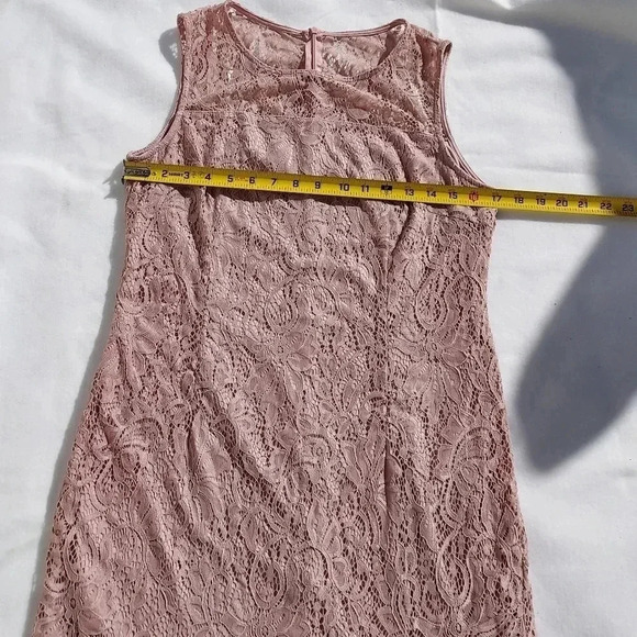 Enfocus Studio Mauve Pink Stretch Lace Dress Size 12 - Picture 6 of 12